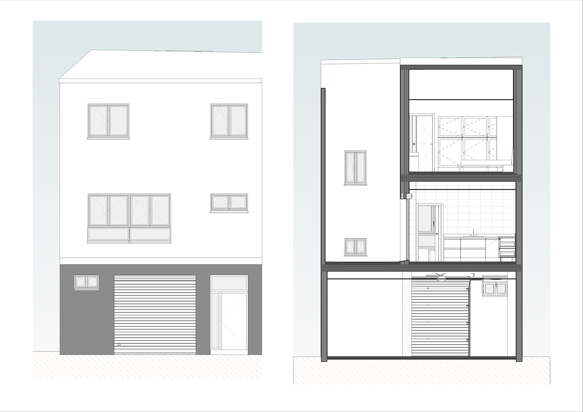 esvibar arquitectos planos grey crest diseño proyecto reforma Alzado