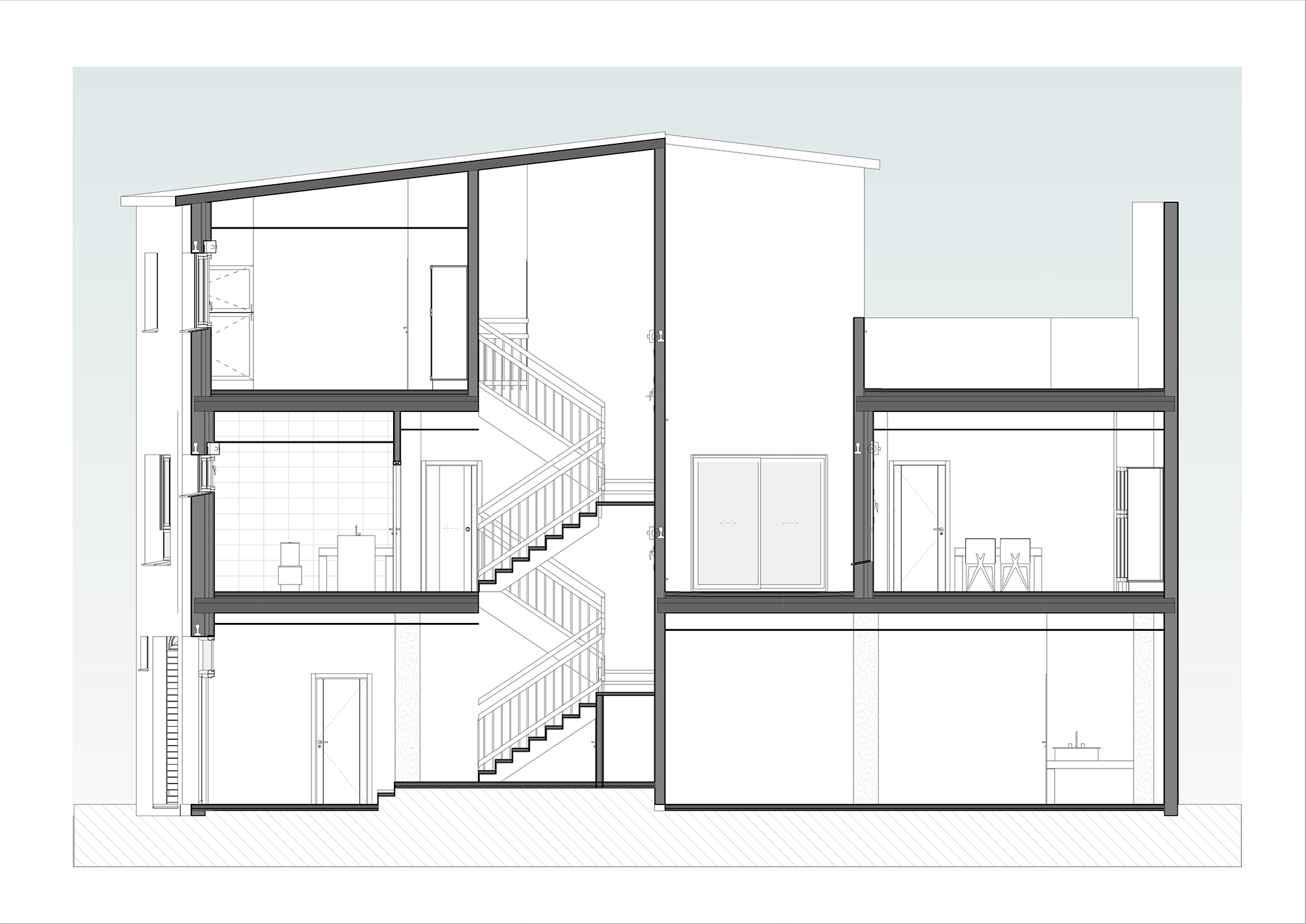 esvibar arquitectos planos grey crest diseño proyecto reforma sección