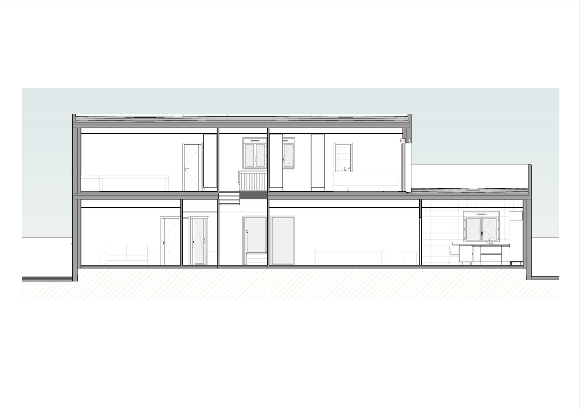 Villa Luca plano planta esvibar arquitectes proyecto obra nueva secciones